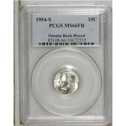 1954-S 10C MS66 Full Bands PCGS. Ex: Omaha Bank Ho