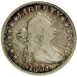 1805 25C --Cleaned--ANACS. Fine15 Details. NGC Census: