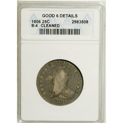 1806 25C --Cleaned--ANACS. Good 6 Details. NGC Census: