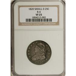 1820 25C Small 0 VF25 NGC. B-4. NGC Census: (5/80)