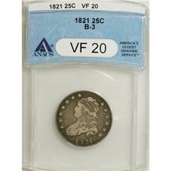 1821 25C VF20 ANACS. B-3. NGC Census: (2/149). PCG