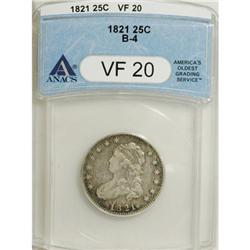 1821 25C VF20 ANACS. B-4. NGC Census: (2/149). PCG