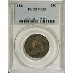 1821 25C VF25 PCGS. PCGS Population (7/107). NGC C