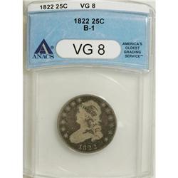 1822 25C VG8 ANACS. B-1. NGC Census: (0/70). PCGS