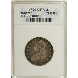 1828 25C 25/50C--Corroded--ANACS. VF20 Details. NGC Ce