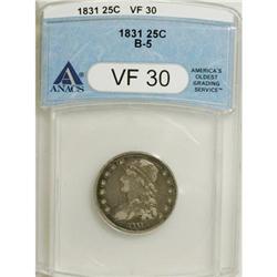 1831 25C Small Letters VF30 ANACS. B-5. NGC Census