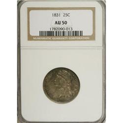 1831 25C Small Letters AU50 NGC. NGC Census: (20/3