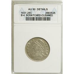 1831 25C Small Letters--Cleaned, Scratched--ANACS. AU5