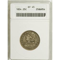 1834 25C XF45 ANACS. NGC Census: (43/224). PCGS Po