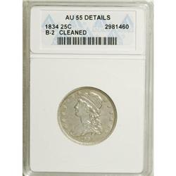 1834 25C AU55 ANACS. NGC Census: (20/174).