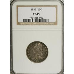 1835 25C XF45 NGC. NGC Census: (47/202). PCGS Popu