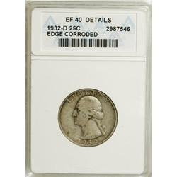 1932-D 25C --Corroded--ANACS. XF40 Details. NGC Census: