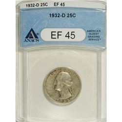 1932-D 25C XF45 ANACS. NGC Census: (90/1316). PCGS