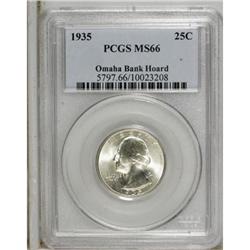 1935 25C MS66 PCGS. Ex: Omaha Bank Hoard. PCGS Pop