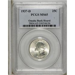 1937-D 25C MS65 PCGS. Ex: Omaha Bank Hoard. PCGS P