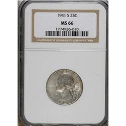 1941-S 25C MS66 NGC. NGC Census: (288/72). PCGS Po
