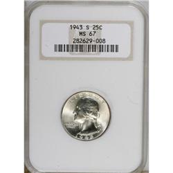 1943-S 25C MS67 NGC. NGC Census: (146/1). PCGS Pop