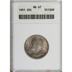 1951 25C MS67 ANACS. NGC Census: (190/1). PCGS Pop