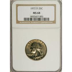 1972-D 25C MS68 NGC. NGC Census: (5/0). PCGS Popul