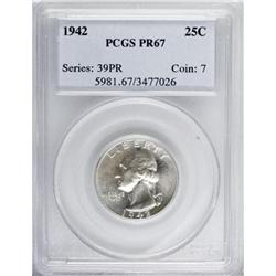 1942 25C PR67 PCGS. PCGS Population (155/5). NGC C
