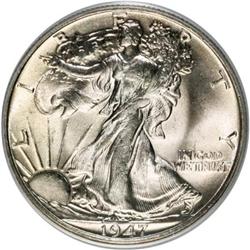 1947 50C MS65 PCGS. PCGS Population (2833/790). NGC Ce