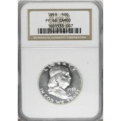 1953 50C PR66 Cameo NGC. NGC Census: (314/153). PC
