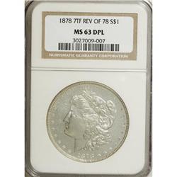 1878 7TF $1 Reverse of 1878 MS63 NGC. NGC Census: (303