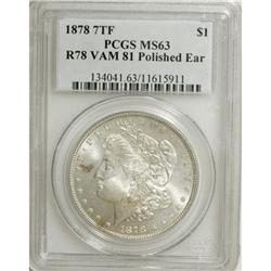1878 7TF $1 Reverse of 1878 MS63 PCGS. PCGS Populatio