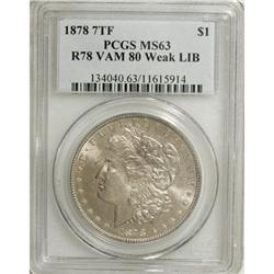 1878 7TF $1 Reverse of 1878 MS63 PCGS. PCGS Populatio