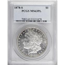 1878-S $1 MS63 Prooflike PCGS. PCGS Population (40