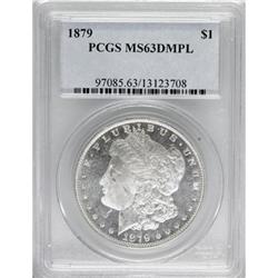 1879 $1 MS63 Deep Mirror Prooflike PCGS. PCGS Popu