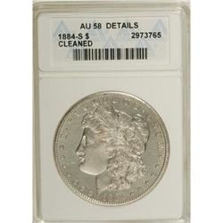 1884-S $1 --Cleaned--ANACS. AU58 Details. NGC Censu