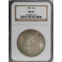 1891 $1 MS64 NGC. NGC Census: (914/67). PCGS Popul