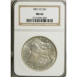 1891-CC $1 MS62 NGC. NGC Census: (1139/3158). PCGS