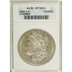 1892-S $1 --Cleaned--ANACS. AU50 Details. NGC Censu