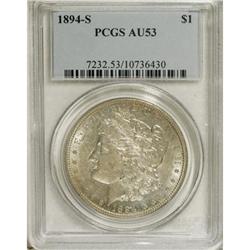 1894-S $1 AU53 PCGS. PCGS Population (57/2808). NG