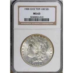 1900-O/CC $1 MS63 NGC. A Top 100 Variety. NGC Cens