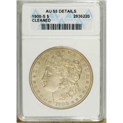 1900-S $1 --Cleaned--ANACS. AU55 Details. NGC Censu