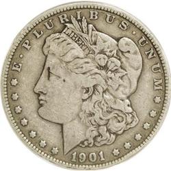 1901 $1 VF25 ANACS. Double Die Reverse, VAM-3, Top-100