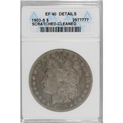 1903-S $1 --Cleaned, Scratched--ANACS. XF40 Details.