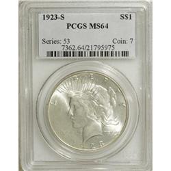 1923-S $1 MS64 PCGS. PCGS Population (1292/96). NG