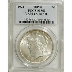 1924 $1 MS63 PCGS. PCGS Population (3/2). NGC Census: