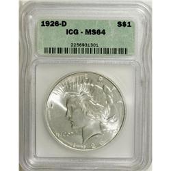 1926-D $1 MS64 ICG. NGC Census: (858/535). PCGS Po