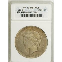 1928 $1 --Repaired, Whizzed--ANACS. VF30 Details. N