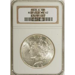 1928-S $1 MS62 NGC. Ex: Redfield. NGC Census: (530