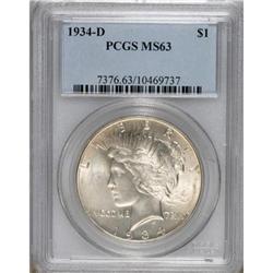 1934-D $1 MS63 PCGS. PCGS Population (1028/1301).