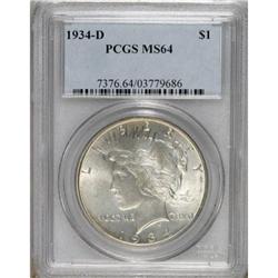 1934-D $1 MS64 PCGS. PCGS Population (880/421). NG