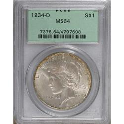 1934-D $1 MS64 PCGS. PCGS Population (880/421). NG