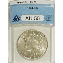 1934-S $1 AU55 ANACS. NGC Census: (173/1155). PCGS