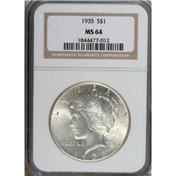 1935 $1 MS64 NGC. NGC Census: (1522/659). PCGS Pop